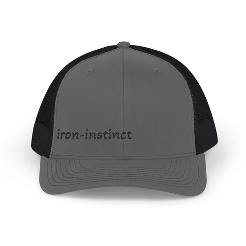 Gym Cap — "iron-instinct" Minimalist Mesh Snapback
